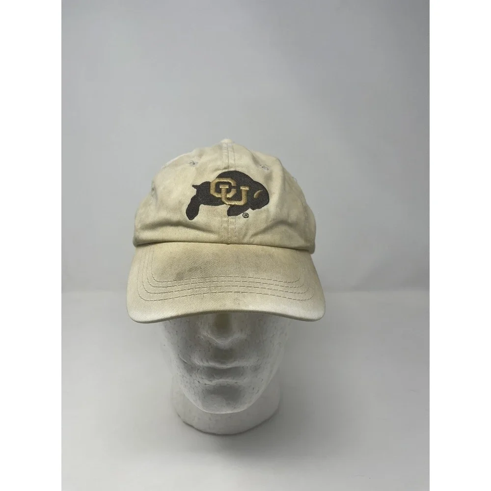 Colorado Buffalos‎ Distressed Off White Strap Back Hat Dad Cap NCAA OSFM